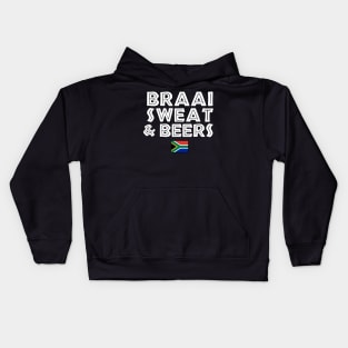 Braai Sweat & Beers BBQ South Africa Kids Hoodie